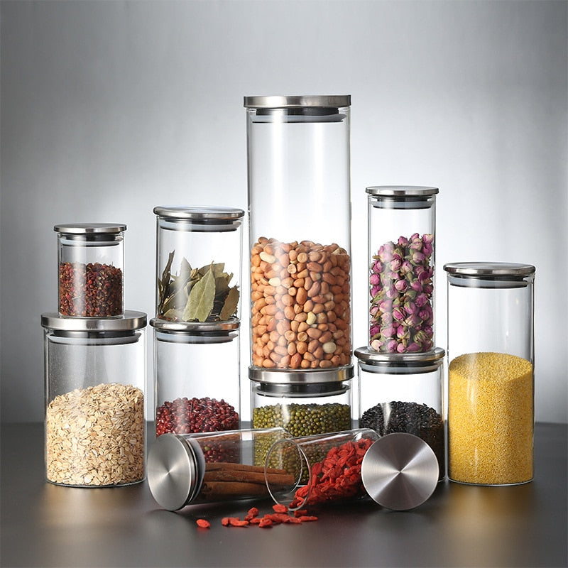 Glass Jars with Stainless Steel Lid