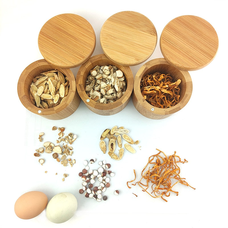 Bamboo Salt, Spice, or Button  Box